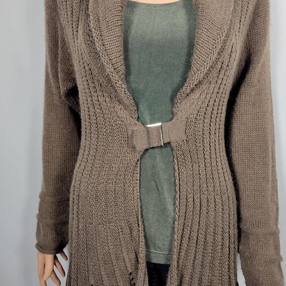 Berretti Women's Made in Italy Wool Blend Long Open Boho Sweater Size Medium - Picture 6 of 16